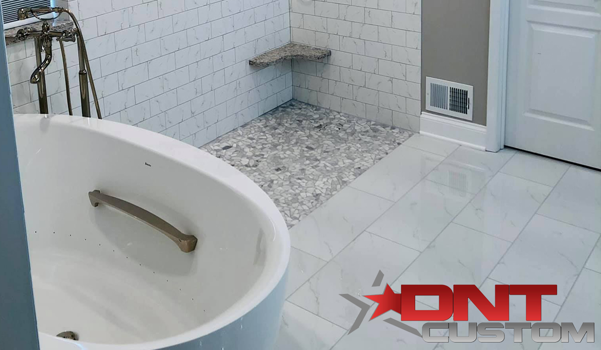 bathroom tiles and a bath tub